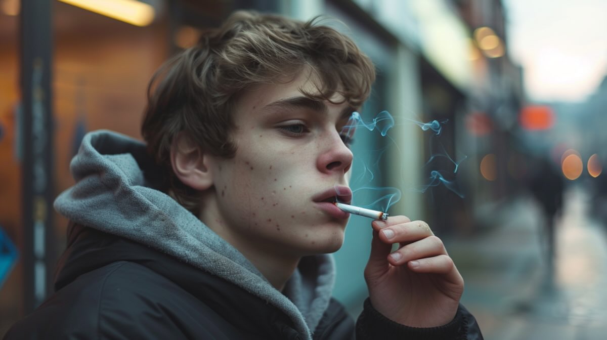 Première cigarette à l'adolescence
