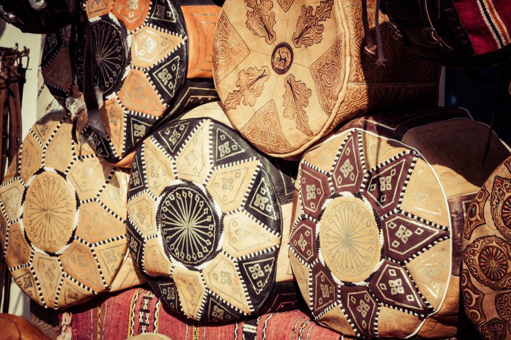 poufs marocains, décoration berbère