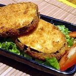 Tranches d'aubergines façons schnitzel Tranches d'aubergines façons schnitzel