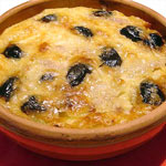Clafoutis jambon, olives, feta Clafoutis jambon, olives, feta