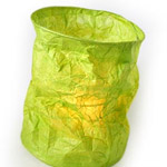 Lampe froissée en papier de soie Lampe froissée en papier de soie